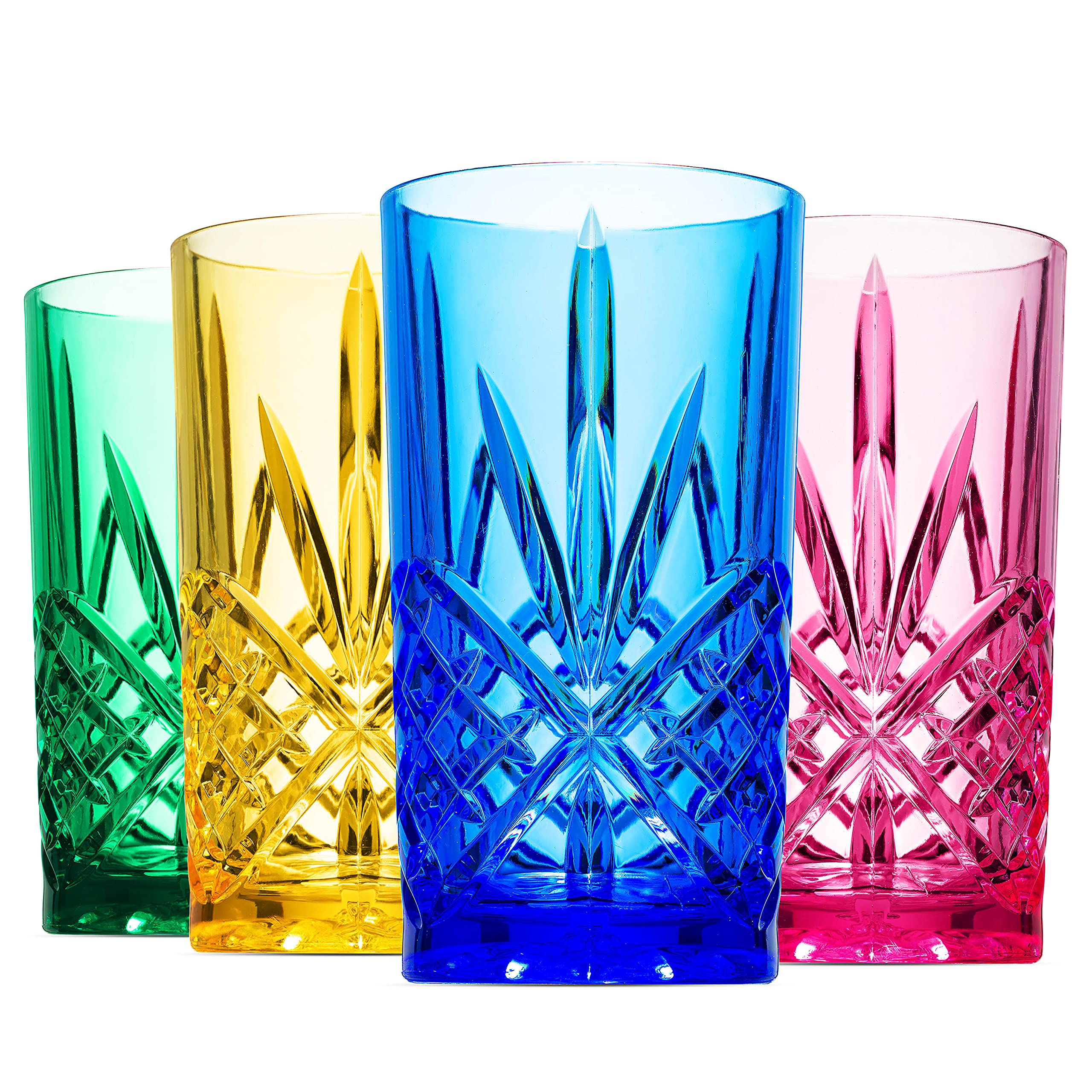 Amazon.com: Godinger Acrylic Highball Glasses, Tall Beverage